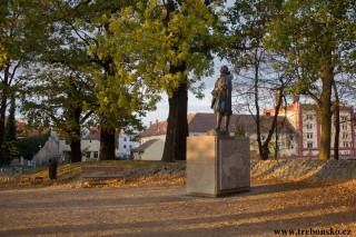 Jakub Krčín z Jelčan, socha na hrázi Světa